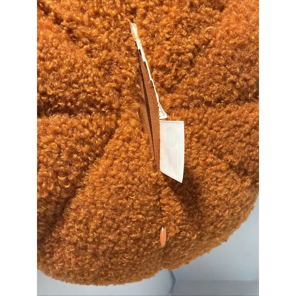 Brentwood Originals Halloween Faux Fur Orange Pumpkin Shaped 13x13
